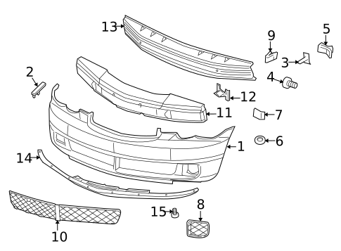 Bumper & Components - Front for 2009 Chrysler PT Cruiser #0