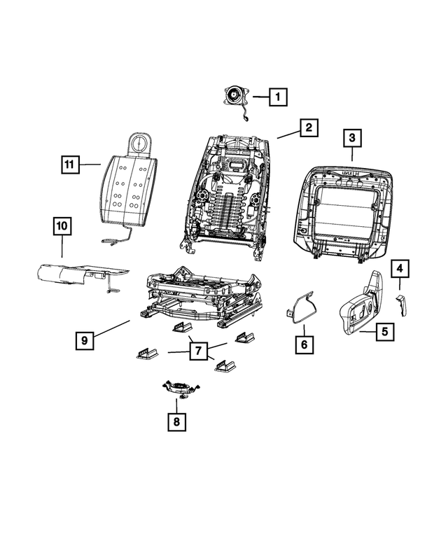 68104427AA - Interior Trim: Front Seat Back Frame for Mopar Image