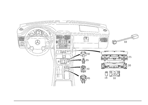 Switch in Instrument Panel and Center Console for 2002 Mercedes-Benz SLK320 #1