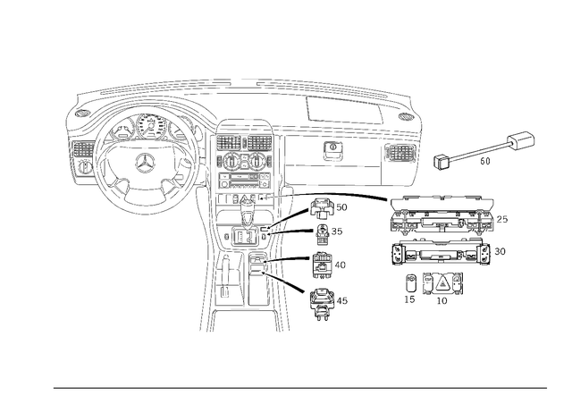 220820001064 - Electrical System: Switch for Mercedes-Benz: 600SL, C280, C43 AMG, CL500, CL55 AMG, CLK430, E420, E430, G55 AMG, S430, S55 AMG, SL320, SL500, SL55 AMG, SL550, SL600, SL63 AMG, SL65 AMG, SLK230, SLK320 Image image