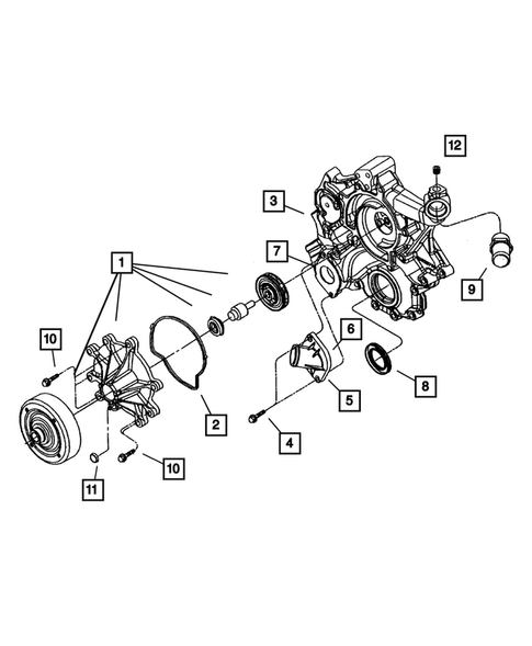 Water Pump and Related Parts for 2001 Dodge Durango #0