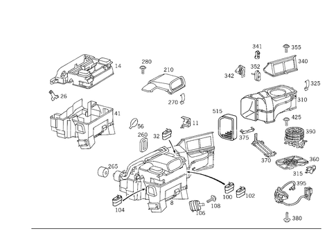 Heater Case with Blower for 2002 Mercedes-Benz CLK430 #1