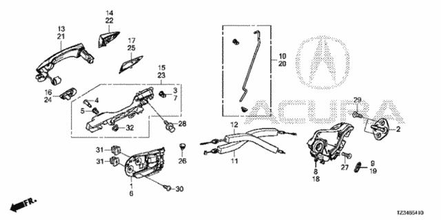 Rear Door Locks - Outer Handle for 2020 Acura TLX #0
