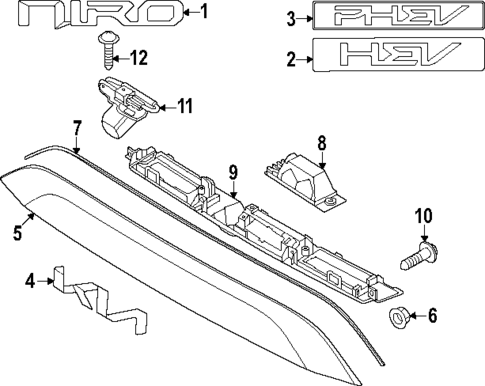 Exterior Trim - Lift Gate for 2023 Kia Niro EV #0