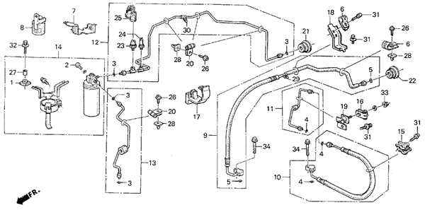 A/C Hoses - Pipes for 1990 Acura Legend #1