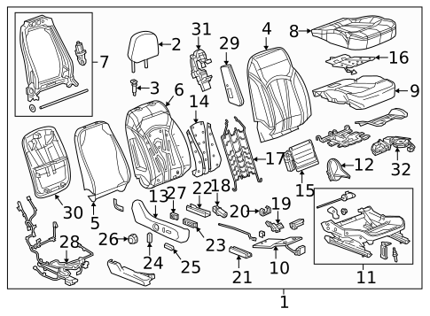 Passenger Seat Components for 2016 Buick Envision #1