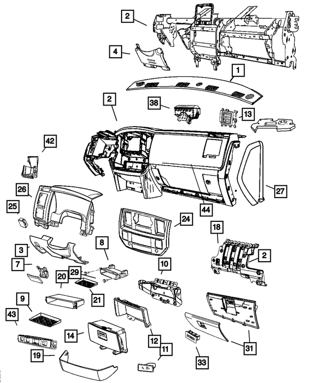 « 1JX841DHAA – Instrument Panel and Radios and Consoles : Instruments Panneau pour Mopar Image »
