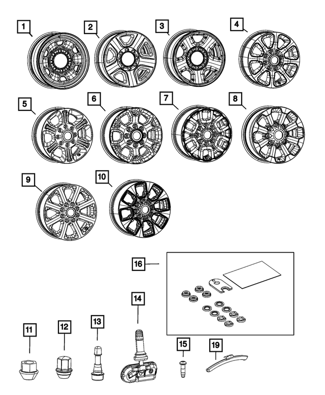 « 68534266AA –  : Aluminium Roue, Avant Ou Arrière pour Mopar Image »