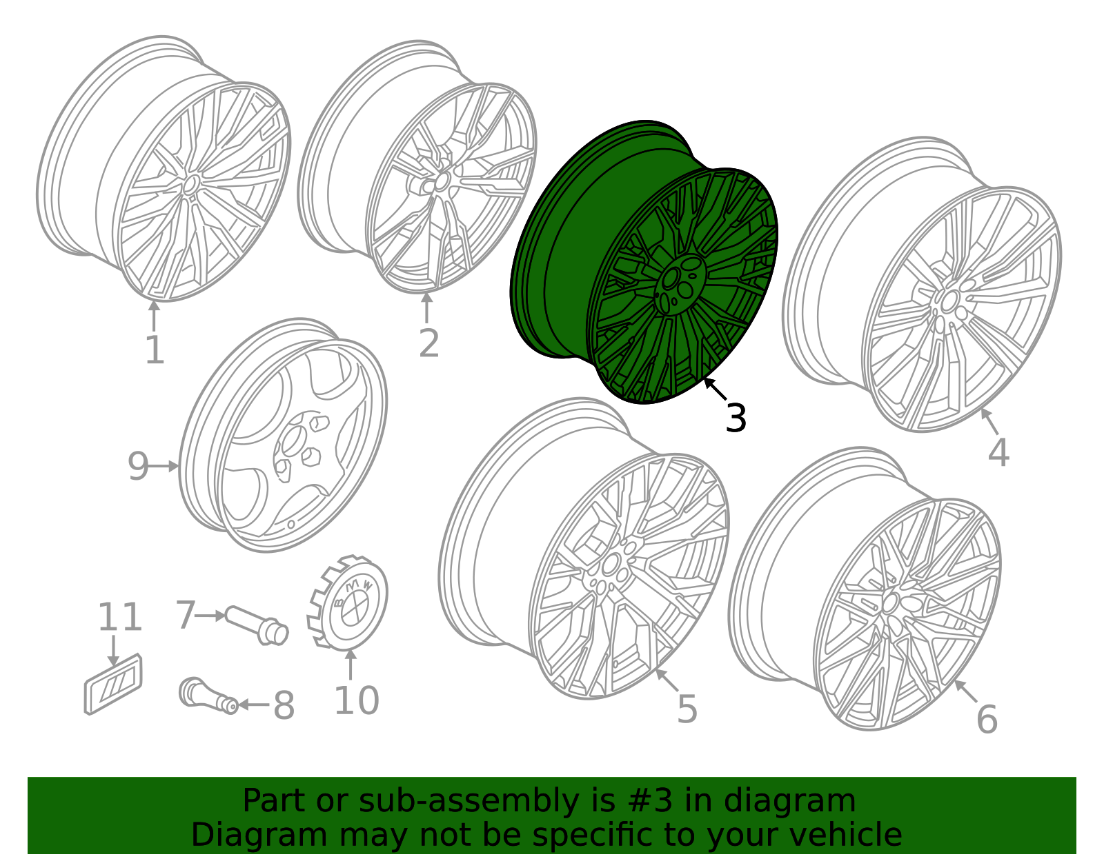 36116883763 - 2024-2026 BMW X6 Wheel, Alloy (36-11-6-883-763