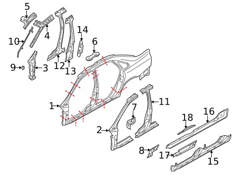Center Pillar for 2002 Volvo S80 #0