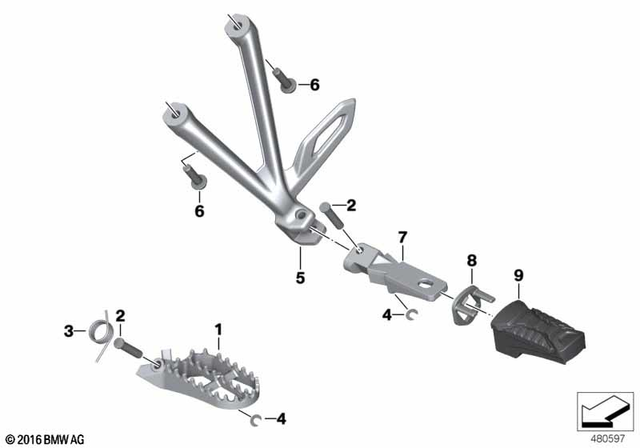 46717675691 - Frame and Mounting Parts: Pin - D=8mm/ L=37.5mm for BMW-Motorrad Image