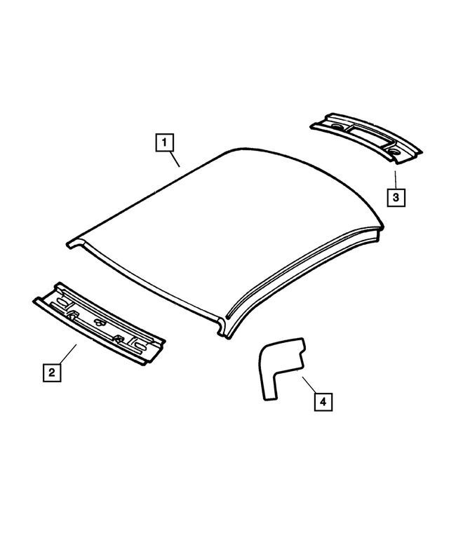 4805172AJ - Body Sheet Metal Except Doors: Roof Panel for Mopar Image