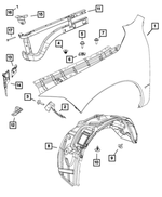 68095951AH - Body Sheet Metal Except Doors: Fender Closure, Left for Ram: 2500, 3500 Image