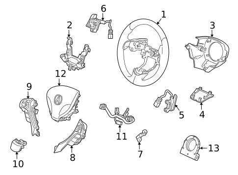 Steering Wheel & Trim for 2017 Acura RDX #0