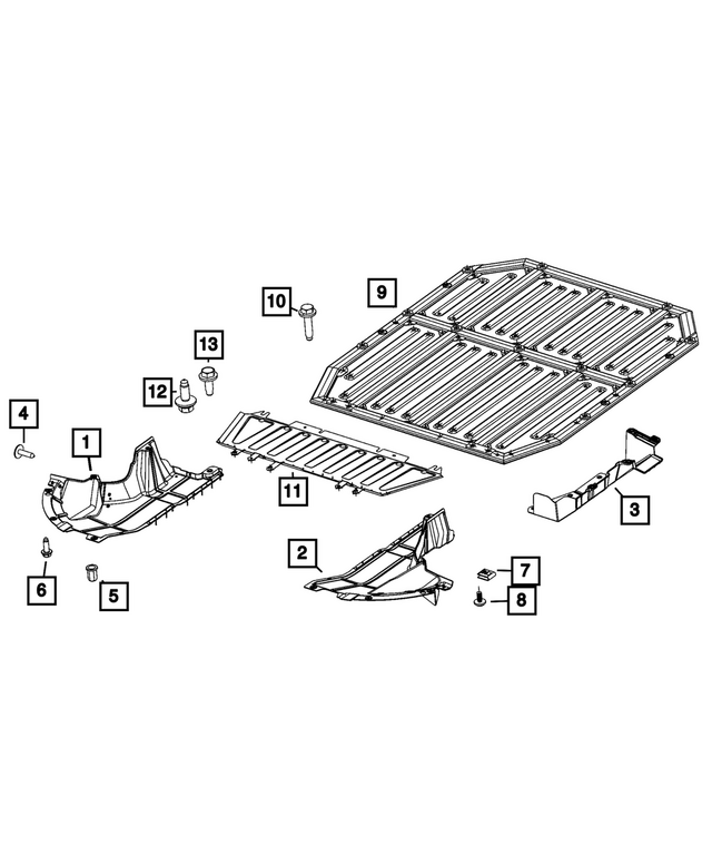 68575513AA - Frame, Bumper and Fascia: Extension Front Belly Pan for Mopar Image