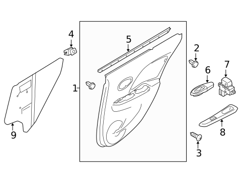 Interior Trim - Rear Door for 2014 Nissan Versa #0