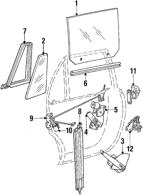 Glass - Rear Door for 1989 Dodge Diplomat #0