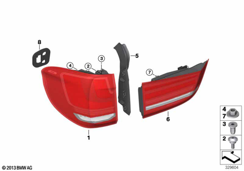 Rear Light for 2013 BMW X5 40eX #0