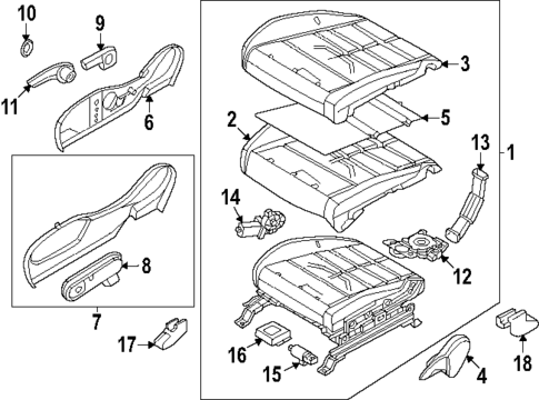 Passenger Seat Components for 2025 Hyundai Santa Fe #1