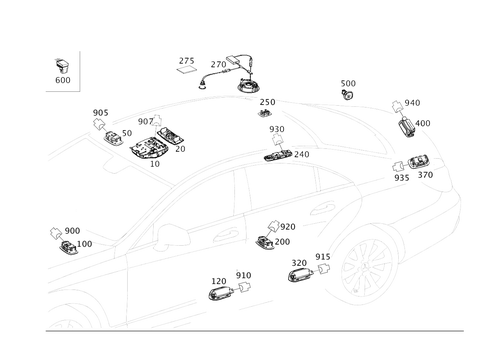 Interior Lamps, Plug Socket in Loading Compartment for 2013 Mercedes-Benz S65 AMG #0