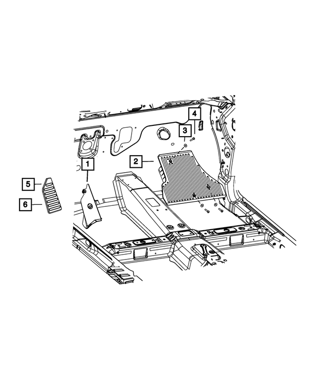 68186684AA - Interior Trim: Footrest Support for Mopar Image