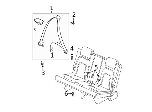 Rear Seat Belts for 2004 Buick Rendezvous #1