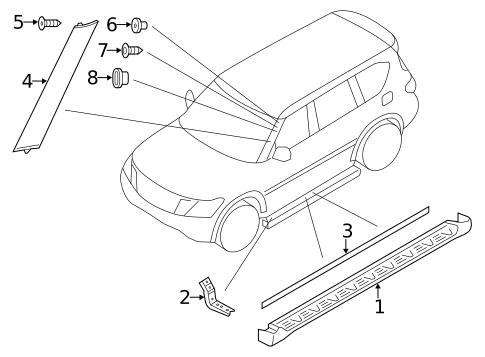 Exterior Trim - Pillars for 2015 INFINITI QX80 #0