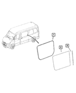 68010256AA - Body Sheet Metal Except Doors: Sliding Door Glass Weatherstrip, Right &amp; Left, Sliding for Dodge: Sprinter 2500, Sprinter 3500 Image