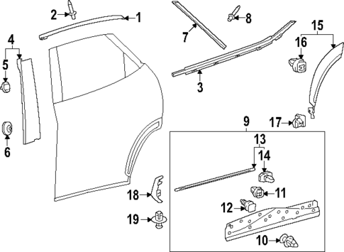 Exterior Trim - Rear Door for 2025 Lexus RZ300e #0