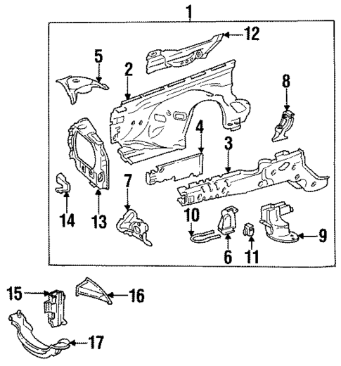 Inner Fender for 1985 Mercedes-Benz 300CD #0