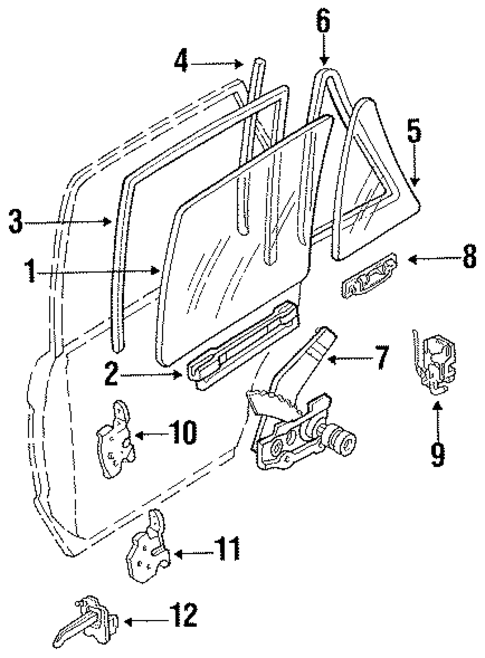 Glass - Rear Door for 1989 Mercury Tracer #0