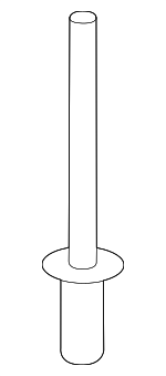 1416003133 - Body: Lower Cover Rivet for Genesis: Electrified G80, Electrified GV70, G70, G80, G90, GV60, GV70, GV80 | Hyundai: Accent, Azera, Elantra, Elantra Coupe, Elantra GT, Equus, Genesis, Ioniq 6, Palisade, Santa Fe, Santa Fe Sport, Santa Fe XL, Sonata, Tucson, Veloster, Veloster N, Venue, Veracruz Image