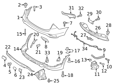 Bumper & Components - Rear for 2018 Hyundai Santa Fe Sport #0