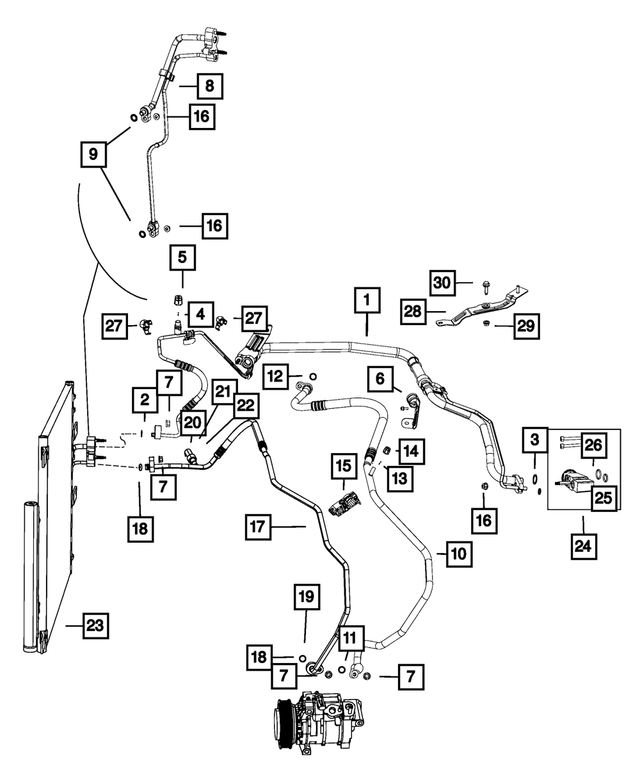 68143878AA - Air Conditioners and Heaters: A/c Line Clip for Mopar Image
