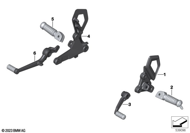 46717107763 - : Footrest Plate Left - Shadow for BMW-Motorrad Image