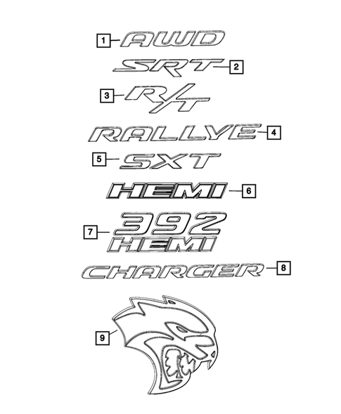 Nameplates for 2015 Dodge Charger #0