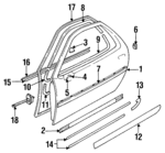 92853123503 - Body: Mirror Reinforced Tube for Porsche: 928, 968 Image