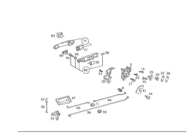 2027300535 - Rear Doors: Door Lock for Mercedes-Benz: C220, C230, C280, C43 AMG, E420, E430 Image image