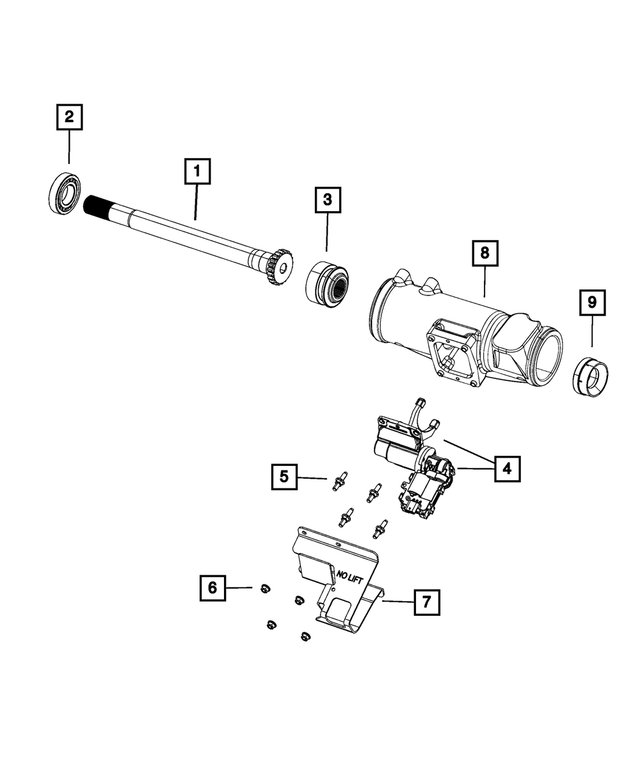 68644042AA - Differential and Drive Line: Axle Intermediate Shaft for Mopar Image