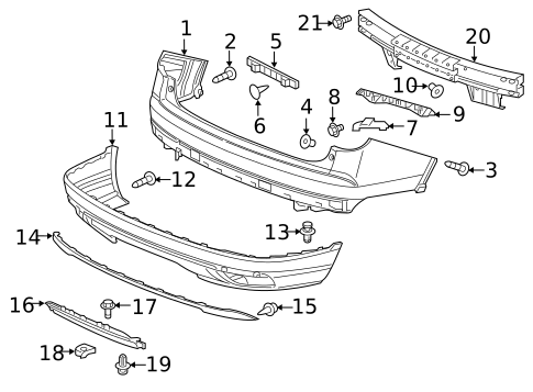 Bumper & Components - Rear for 2018 Honda Pilot #0