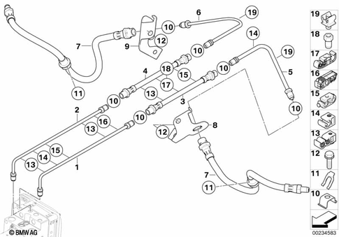 Brake Pipe Rear for 2010 BMW X5 3.0si #0