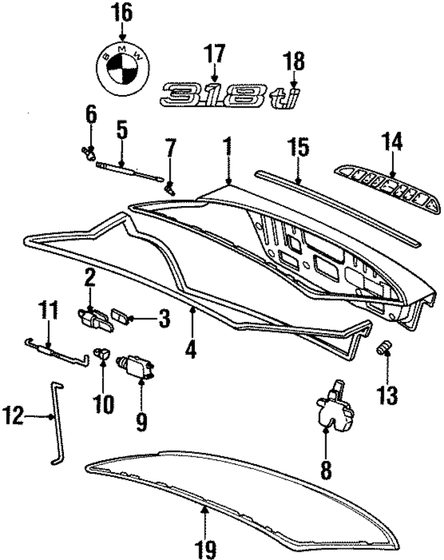 41628239225 - Body: Lift Gate for BMW Image
