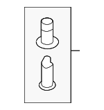 8659028000 - Body: Lower Shield Retainer for Kia: Amanti, Borrego, Cadenza, EV6, Forte, Forte Koup, Forte5, K5, K900, Niro, Optima, Rio, Rio5, Rondo, Sedona, Sorento, Soul, Soul EV, Spectra, Spectra5, Sportage, Telluride Image