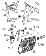 1KR95DA4AD - Doors, Door Mirrors and Related Parts: Exterior Door Handle, Left for Mopar Image