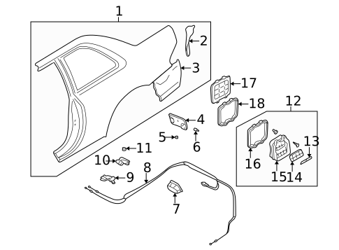 Quarter Panel & Components for 1996 Subaru Impreza #1