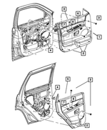 1EG801J3AA - Interior Trim: Front Door Trim Panel, Right for Jeep: Grand Cherokee Image