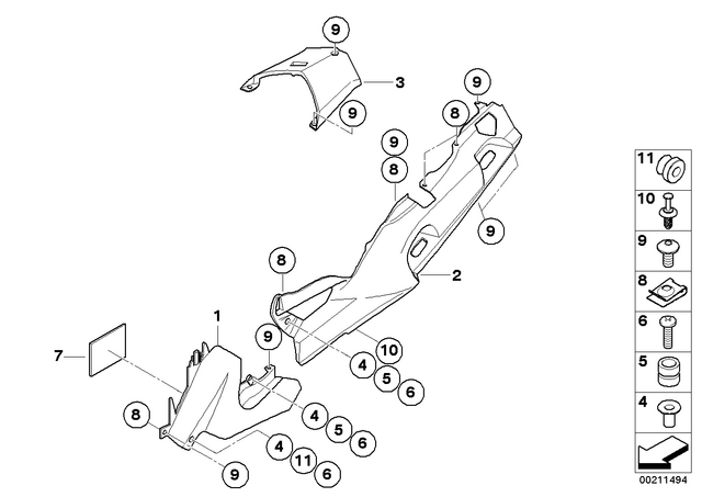 46637685952 - : Right Tail Trim - Rohteil/Blank for BMW-Motorrad Image