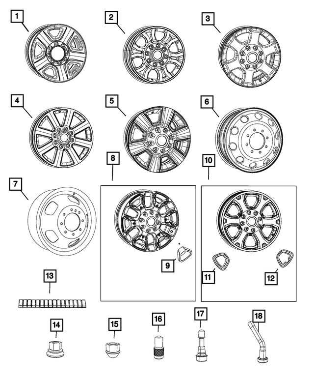68261410AA - Wheels: Wheel Insert, Front Or Rear for Mopar Image image