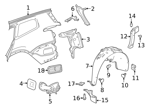 Quarter Panel & Components for 2025 Cadillac XT6 #0