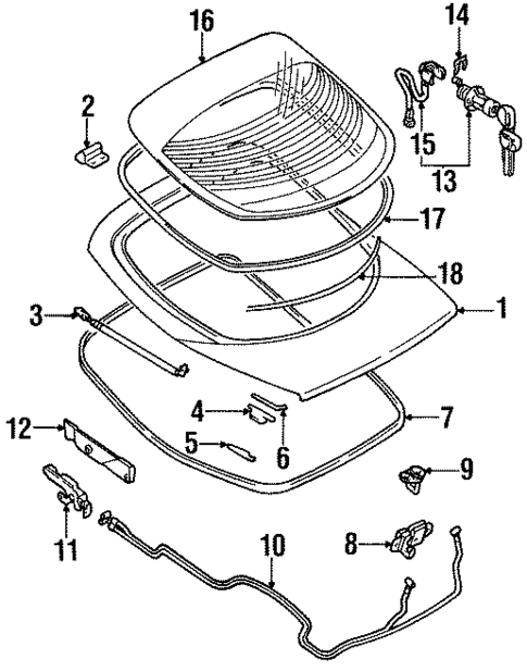 Trunk for 1996 Mitsubishi Eclipse #0